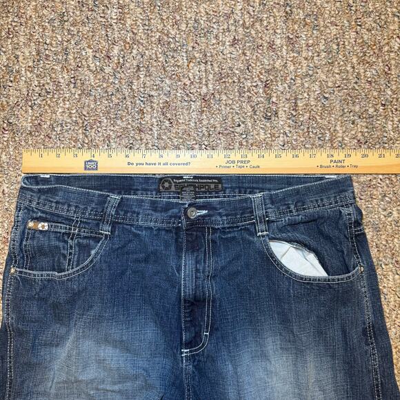 Vintage Southpole Jeans Baggy Size 40x31 Skater Y2K Faded Blue Brown Tab 4180 - Picture 5 of 7